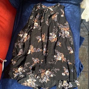 Free people floral button neck tunic top